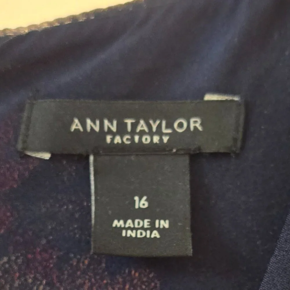 Ann Taylor Factory Floral Dress - Navy with Orange and Yellow Flowers - Picture 5 of 6
